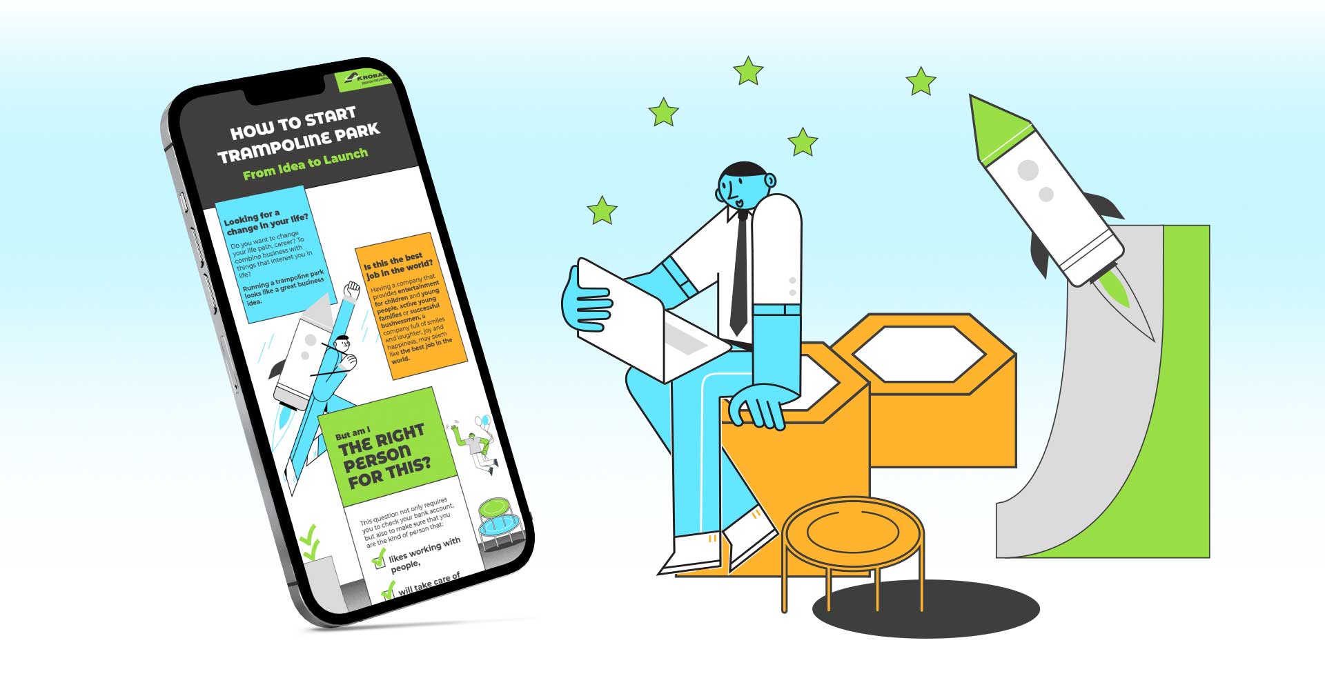 How to start a Trampoline park infographics Akrobat